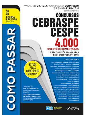 Como Passar em Concursos Cebraspe / Cespe - 4.000 Questões Comentadas - 11ª Ed - 2023