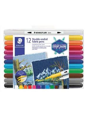 Caneta Staedtler para Tecido Duo Ponta Dupla 12 Cores - 3190 Tb12