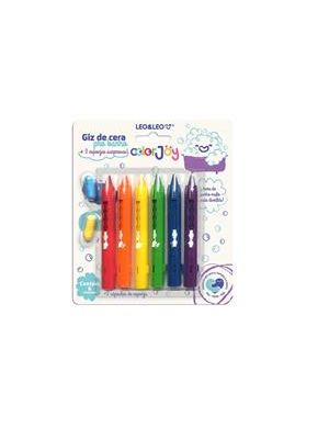 Giz de Cera Retrátil para Banho C/ 2 Esponja Surpresa Color Joy - 10224