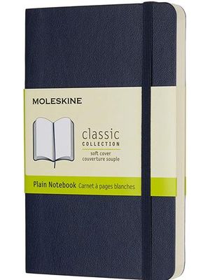 Caderno Clássico, Azul Zafira, Capa Flexível, sem Pauta, Grande