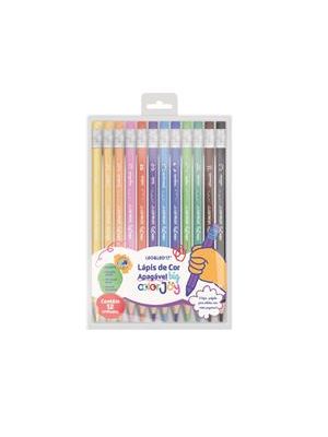 Lápis de Cor Sextavado Apagável Big Colorjoy C/ 12 Cores - 10344