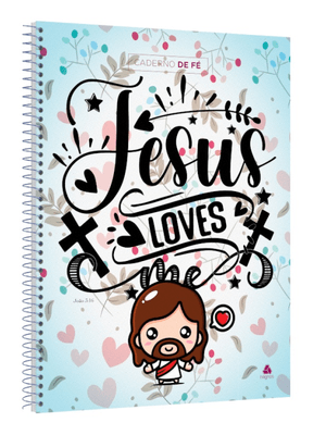 Caderno de Fé - Jesus Loves Me: Universitário Capa Dura Espiral