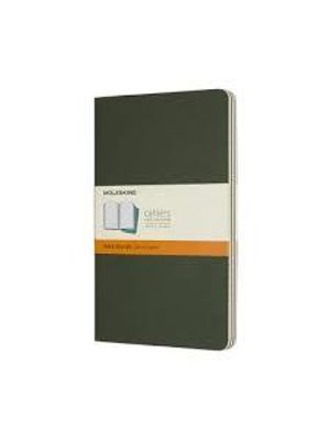 Caderneta Cahier, Verde Folha, Conjunto com 3 Unidades, sem Pauta, Grande