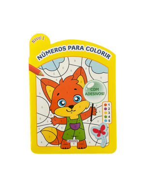 Números para Colorir - Nível 1 - com Adesivos!