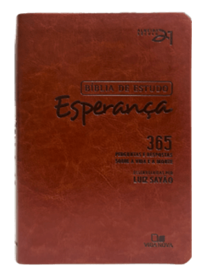 Bíblia de Estudo Esperança - Capa Couro Simulado: 365 Perguntas e Respostas sobre a Vida e a Morte
