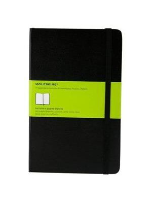 Caderno Clássico, Preto, Capa Dura, sem Pauta, Grande