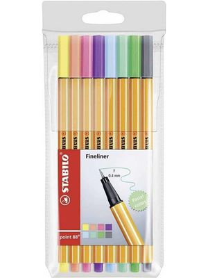 Caneta Stabilo Point 88 , 0.4Mm Pastel C/8 Cores Sortidas - 53.3000