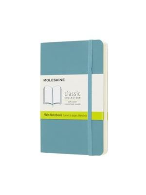 Caderno Clássico, Azul Recife, Capa Flexível, sem Pauta, de Bolso