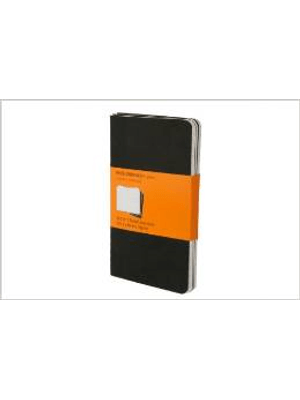 Caderneta Cahier, Preto, Conjunto com 3 Unidades, Pautado, de Bolso
