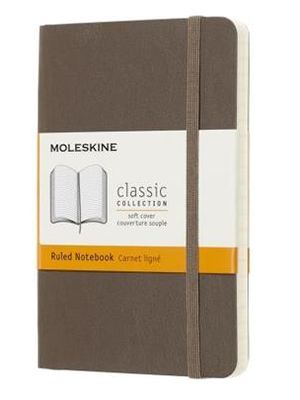 Caderno Clássico, Marrom Terra, Capa Dura, Pautado, de Bolso