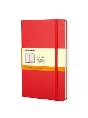 Caderno Clássico, Vermelho, Capa Dura, Pautado, de Bolso