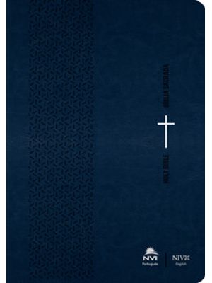 Bíblia Nvi Português/Inglês - Capa Luxo - Azul