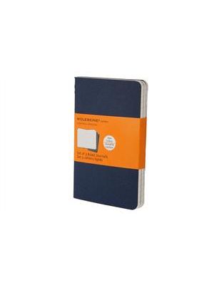 Caderneta Cahier, Azul, Conjunto com 3 Unidades, Pautado, de Bolso
