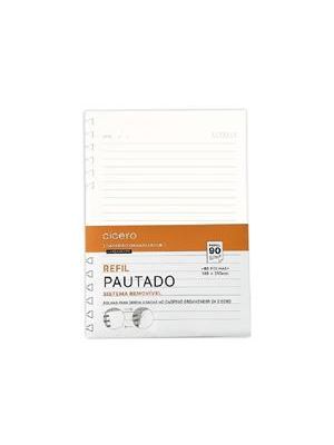 Refil Caderno Organizador 40 Fls Offset 90G Pautado A5