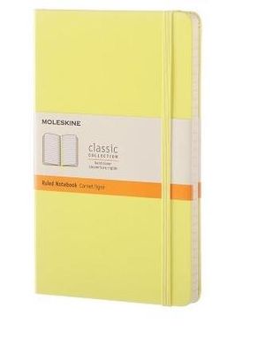Caderno Clássico, Amarelo, Capa Dura, Pautado, Grande