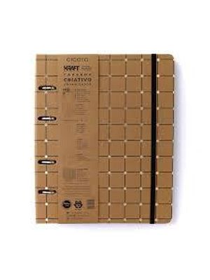 Caderno Criativo Argolado Kraft Pautado 17X24 Linha e Ponto