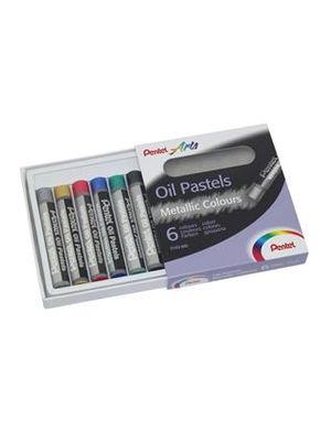 Pastel Oleoso Pentel Arts Cores Metálicas 6 Cores - Phn-M6