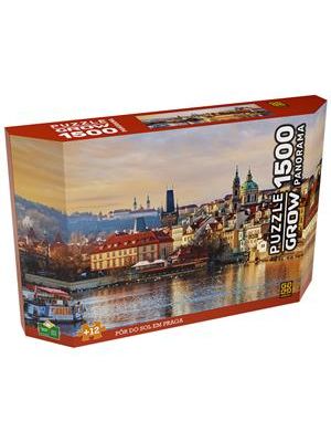 Quebra-Cabeça 1500 Peças Panorama Pôr do Sol em Praga