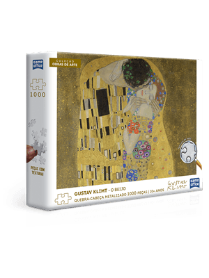 Quebra-Cabeça 1000 Peças Metalizado -O Beijo - Gustav Klimt