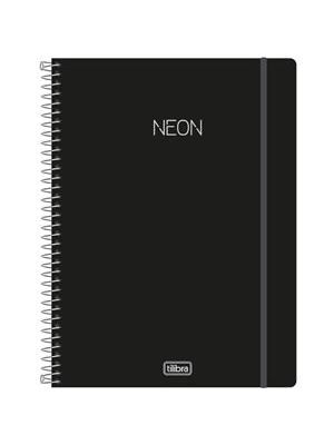 Caderno Espiral Universitario 1X1 - Neon Preto - 80 Folhas