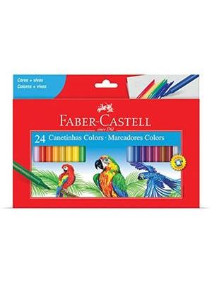 Canetinha Hidrografica Faber-Castell 24 Cores - Estojo Cartao 15.0124Czf