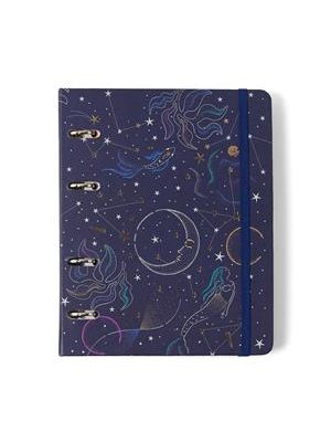 Caderno Criativo Argolado Office Duo Astral Pautado & Pontado A5 Maré Azul
