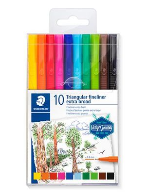 Caneta Staedtler Broadliner Triplus 0.8Mm C/10 Cores - 338 Tb10-C