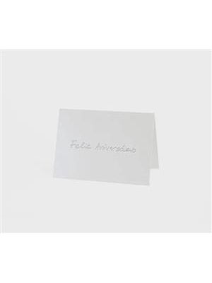 Cartão Mini Fabriano Feliz Aniversario Branco