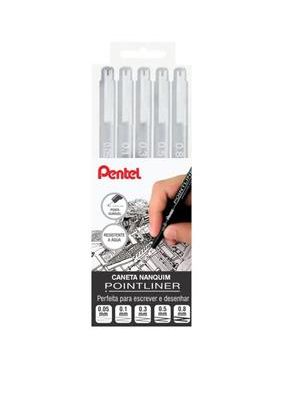 Caneta Nanquim Pointliner Preto C/5 Pontas | Kitpointliner