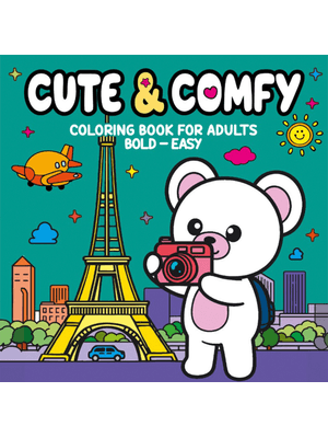 Cute & Comfy Coloring Book For Adults - Bold Easy - Livro de Colorir Adulto