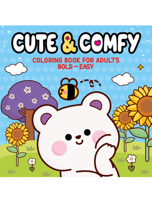 Cute & Comfy Coloring Book For Adults - Bold Easy - Livro de Colorir Adulto