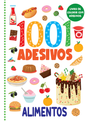 Livro de Colorir com Adesivos - 1001 Adesivos - Alimentos