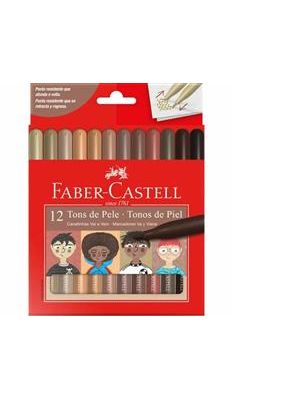 Canetinha Vai e Vem Faber-Castell Tons de Pele 12 Cores - 15.0112Vvcczf