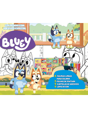 Bluey Colorindo com Adesivos Especial