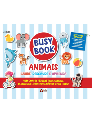 Busy Book Animais Grude, Desgrude e Aprenda