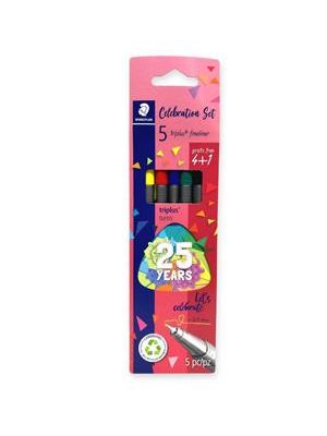 Caneta Staedtler Fineliner Triplus Blist 4 + 1 Gratis Aniver - 334 Bk5 Ta