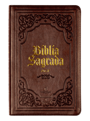 Bíblia Sagrada Slim Acf, Luxo, Couro-Soft, Marrom