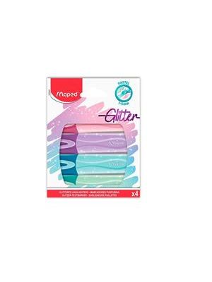 Marca Texto Fluopeps Glitter Tons Pastel Blister C/ 4 Cores