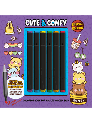 Cute & Comfy Coloring Book For Adults - Bold Easy - Special Edition - Livro de Colorir Adulto