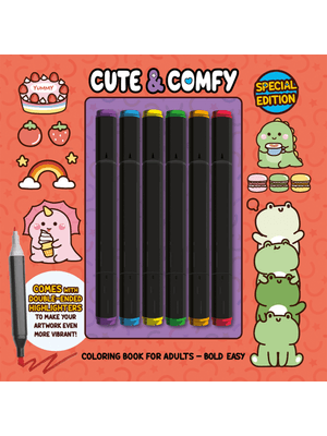 Cute & Comfy Coloring Book For Adults - Bold Easy - Special Edition - Livro de Colorir Adulto