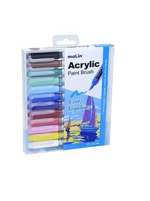 Caneta Marcador Acrylic Brush Cores Vivas 12 Cores - 5032