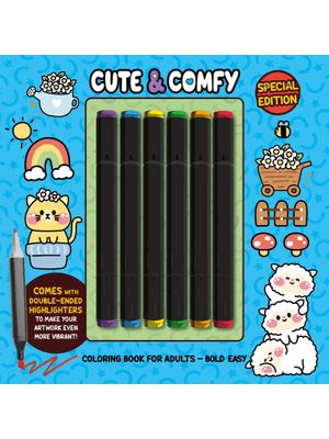 Cute & Comfy Coloring Book For Adults - Bold Easy - Special Edition - Livro de Colorir Adulto
