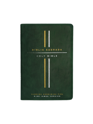 Bíblia Bilíngue, Português/Inglês, Acf/Kjv, Couro Soft, Verde, Leitura Perfeita