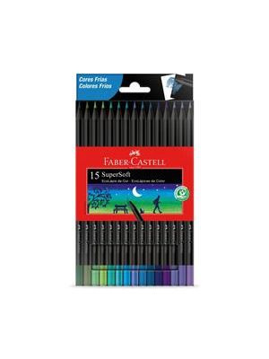 Ecolápis de Cor Faber-Castell Supersoft - 15 Cores Frias