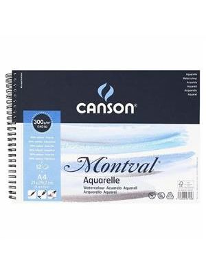 Bloco Espiral Canson Montval Aquarela Grao Fino 12Fl A4 300G