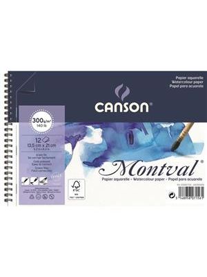 Bloco Espiral Canson Montval Aquarela Grao Fino 12Fl 13,5X21