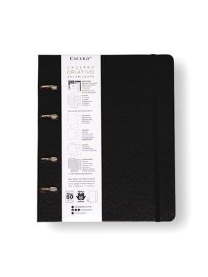 Caderno Criativo Argolado Organizador Clássica Pautado 17X24 Preto
