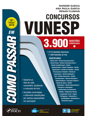 Como Passar em Concursos da Vunesp - 3.900 Questões - 5ª Edição -2019