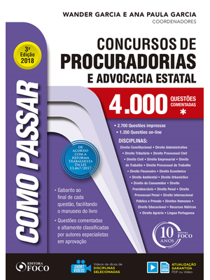 Como Passar em Concursos de Procuradorias e Advocacia Estatal - 4.000 Questões - 3ª Edição - 2018