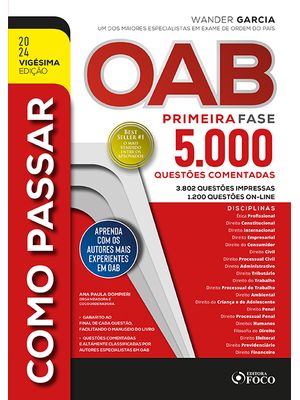 Como Passar na Oab - 1ª Fase - 5.000 Questões Comentadas - 20 ª Ed - 2024